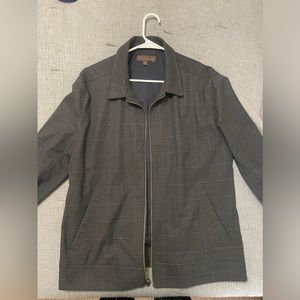 Fairlane & Sons Light Wool stretch coat in gray windowpane